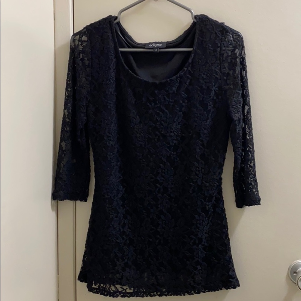 💜4/$30 - black lace top